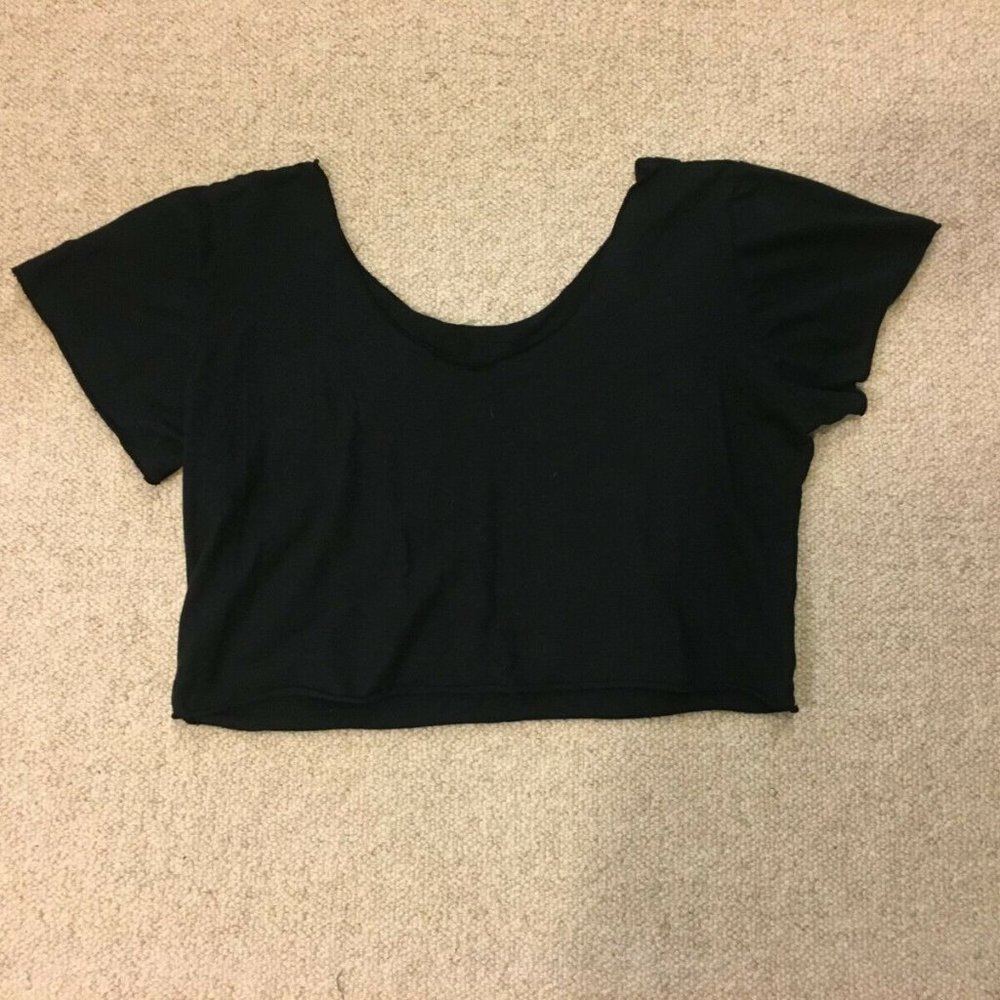 Gaia Conceptions Ballerina Pencil Bralette, M, Tissue Hemp, Black, Short Sleeve